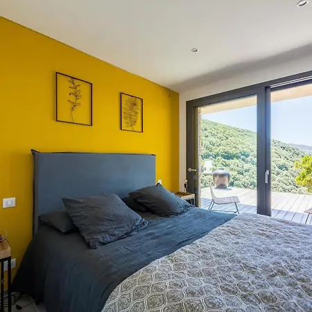 Superbe Villa De Luxe Avec Piscine Privee Et Vue Magnifique Mer, Proche Ajaccio 빌라 *
